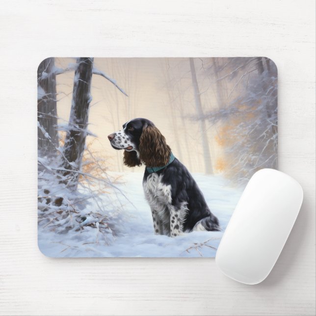 Mousepad Inglês Springer Spaniel Deixe-o nevar Natal (Com mouse)
