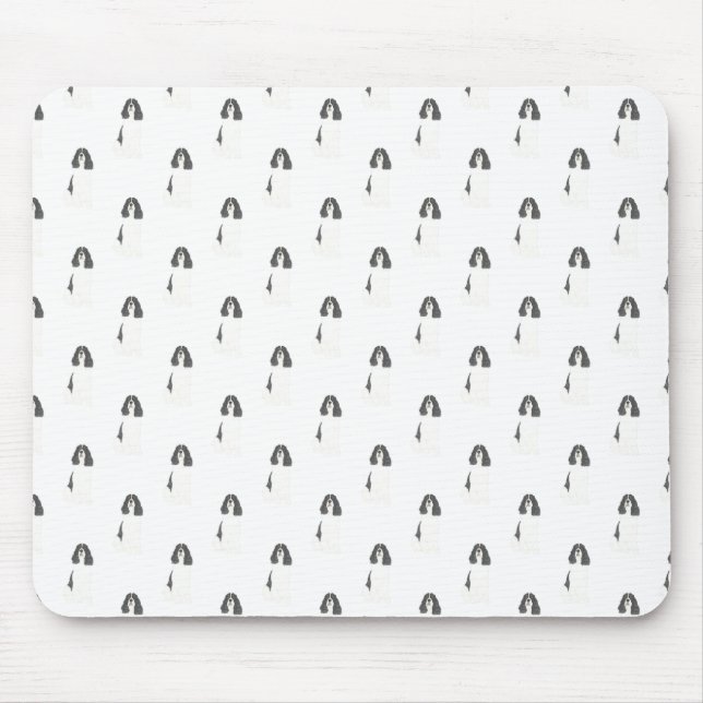Mousepad Inglês Springer Spaniel (preto e branco) (Frente)