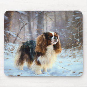Mousepad Inglês Toy Spaniel Deixe-o nevar Natal