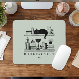 Mousepad Iniciais de Monograma do Amante de Livros Booktrov