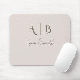 Mousepad Iniciais de Monograma Personalizado Moderno Nome b