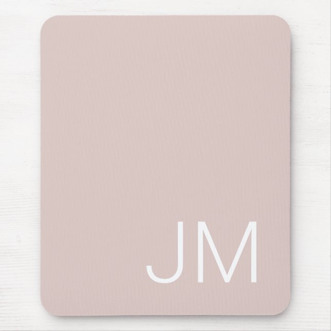 Mousepad Iniciais Monogramas sobredimensionados cor-de-rosa (Frente)