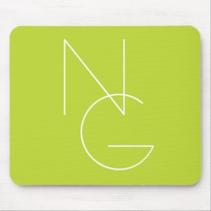 Mousepad Iniciais Sobrepostas Modernas 2 Verde Lima
