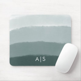 Mousepad Inicial de Monograma Aquarela Ombre de Abeto Limad