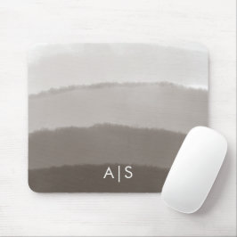 Mousepad Inicial do Monograma em Aquarela Davy Gray Ombre