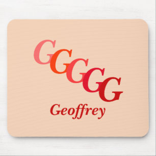Mousepad - Inicial escalonado e nome em vermelho
