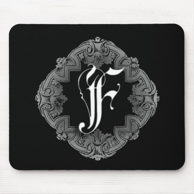 Mousepad Inicial F Góthico Elegante (Frente)