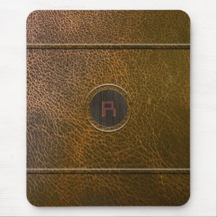 Mousepad Inicial Personalizada De Olhar Para O Couro Marrom