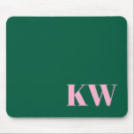 Mousepad Inicial Personalizada Rosa Moderno Verde Monograma<br><div class="desc">Rato Personalizado Inicial Monograma Rosa e Verde Moderno</div>