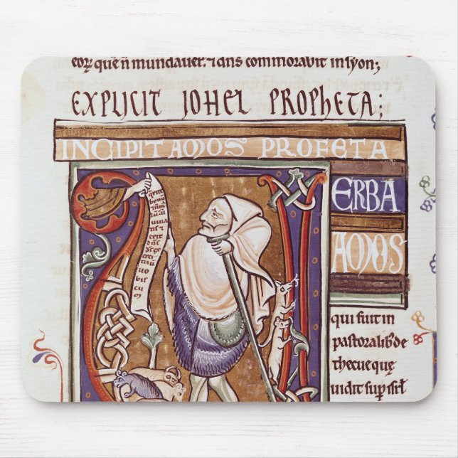 Mousepad Inicial "V" de Historiated que descreve Amos (Frente)