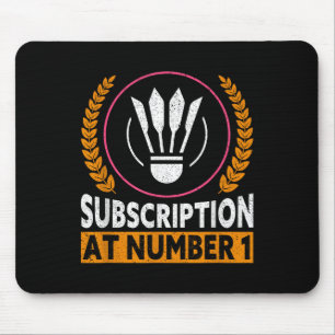 Mousepad Inscrição no número 1 do badminton engraçado