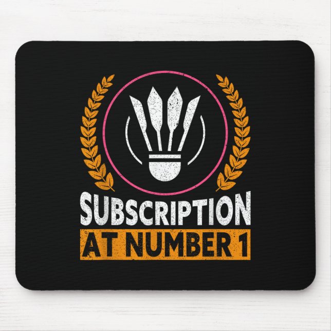 Mousepad Inscrição no número 1 do badminton engraçado  (Frente)