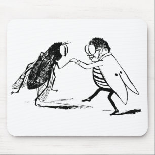 Mousepad Insetos Antigos Dançando; Mosca Azulada