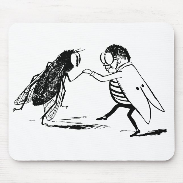 Mousepad Insetos Antigos Dançando; Mosca Azulada (Frente)