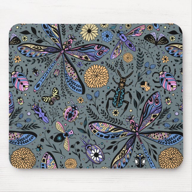 Mousepad Insetos de porta em cinzas de slater (Frente)