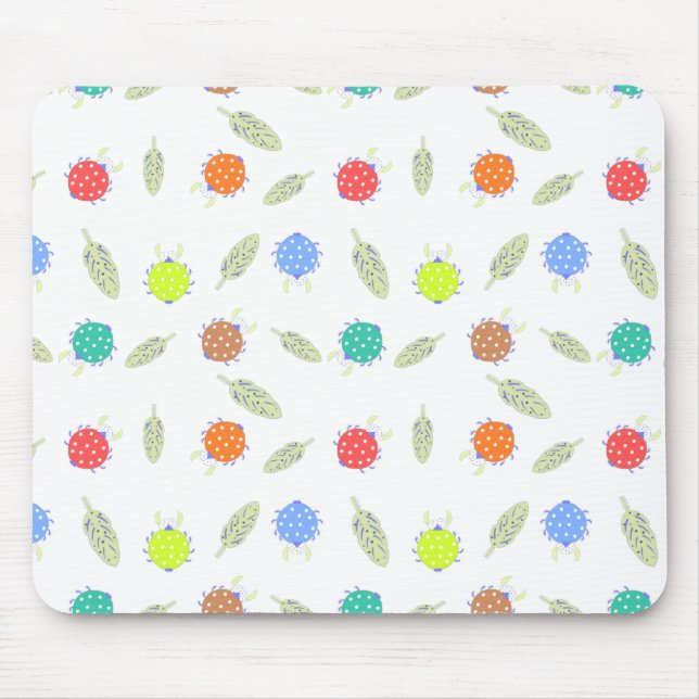 Mousepad Insetos e folhas em forma de permuta (Frente)