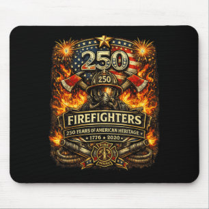 Mousepad Insígnia de 250 Anos de Bombeiro Desde 1776 Patrió