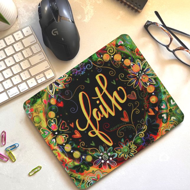 Mousepad Inspiração Bonito Floral Inspirividade de Fé (Criador carregado)