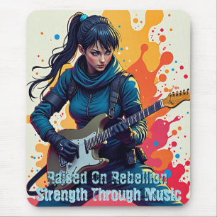 Mousepad Inspiração de Arte Guitarista de Ninja Personaliza