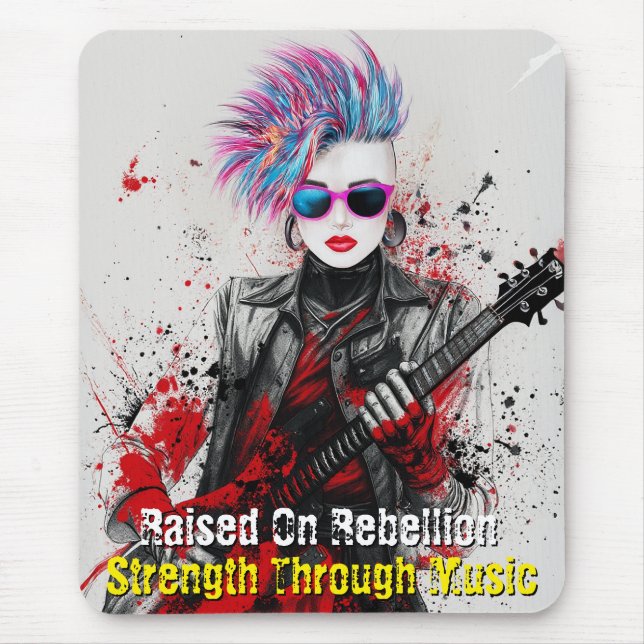 Mousepad Inspiração de Arte Guitarista Personalizável para  (Frente)