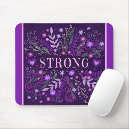 Mousepad Inspiração Forte bonito Purple Floral Forte