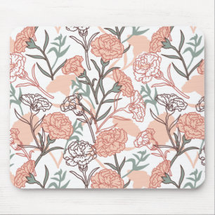 Mousepad Inspirado na Natureza Floral: Padrão de Flor de Cr