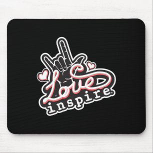 Mousepad inspirar Amor ASL ILY Sinal de Linguagem de Sinais