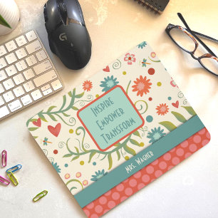 Mousepad Inspire Personalizado Permite Ao Professor Floral