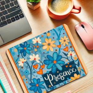 Mousepad Inspiridade Inspiradora bonito de Presença Floral 