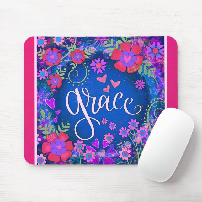 Mousepad Inspirividade Floral Inspiradora Azul bonito (Com mouse)