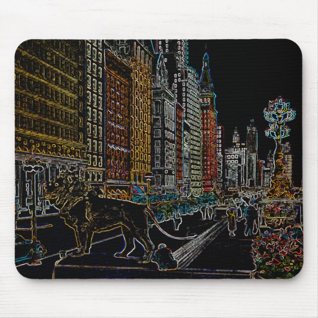 MOUSEPAD INSTITUTO DE ARTE CHICAGO LIONS MICHIGAN AVE NEON  (Frente)