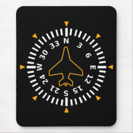 Mousepad Instrumento de Voo de Compass de Aeronaves