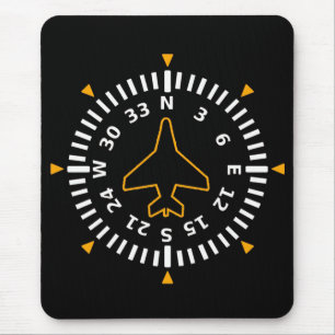Mousepad Instrumento de Voo de Compass de Aeronaves