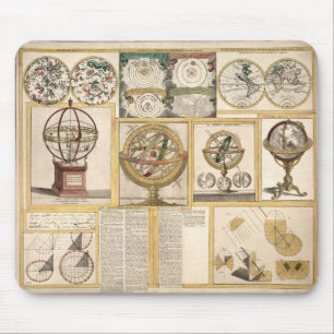 Mousepad Instrumentos Astronômicos Carta Celeste Mapa Mundi