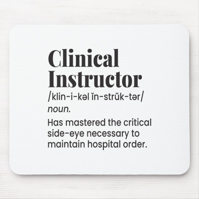 Mousepad Instrutor Clínico Professor de Enfermagem Definiçã (Frente)