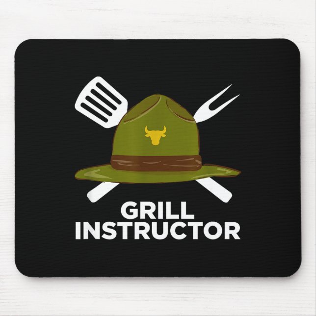 Mousepad Instrutor de churrasco engraçado pitmaster de chur (Frente)