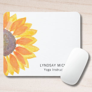 Mousepad Instrutor de Ioga de Girassol Moderno