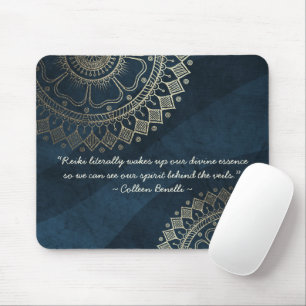Mousepad Instrutor de Meditação Yoga Blue Dourado Cote Mand
