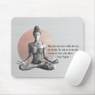 Mousepad Instrutor de Meditação Yoga Reiki Master Lotus Pos