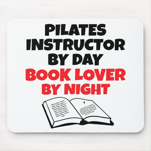 Mousepad Instrutor de pilates de trevo de livros (Frente)
