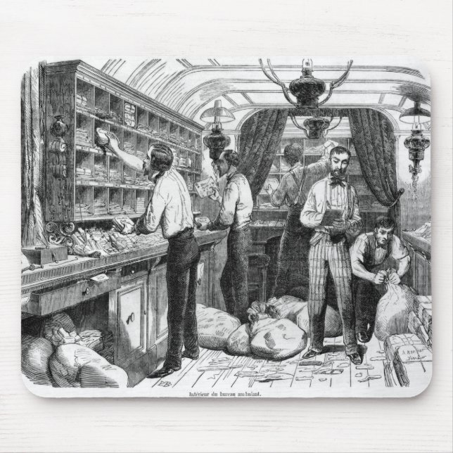 Mousepad Interior de um vagão postal railway francês (Frente)