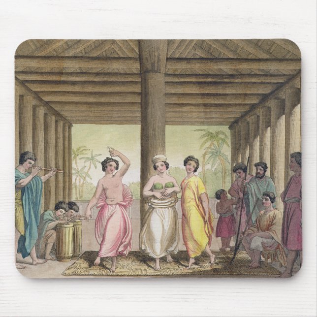 Mousepad Interior de uma casa com meninas de dança, i de (Frente)