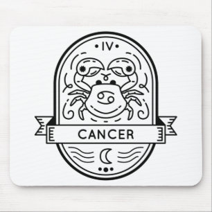 MOUSEPAD INTERRUPÇÃO DO CANCER SÍMBOLO DO CRACHÁ ZODIAC