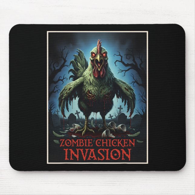 Mousepad Invasão de Frango Zumbi Fazenda de Mortos Terror  (Frente)