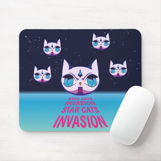 Mousepad Invasão de Star Cats (Com mouse)