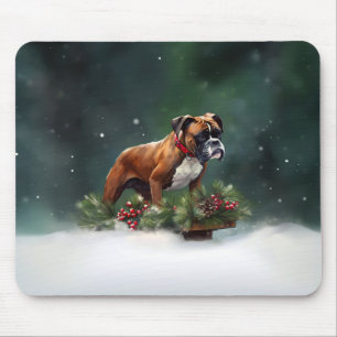 Mousepad Inverno de neve de Natal Boxer