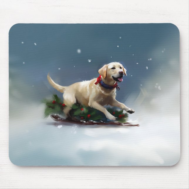 Mousepad Inverno de neve de Natal Labrador (Frente)