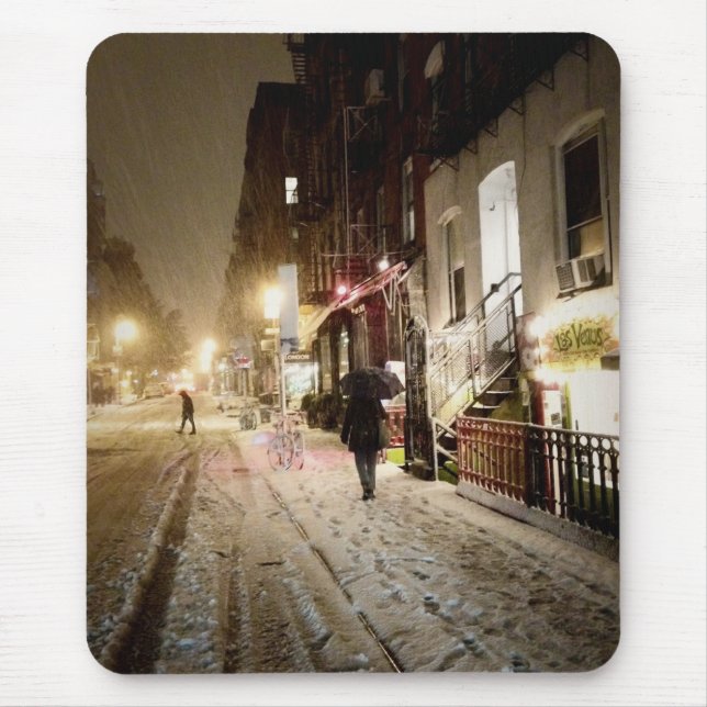 Mousepad Inverno de New York - neve na zona leste mais (Frente)