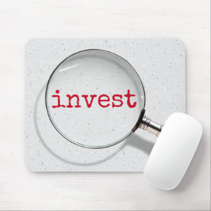 Mousepad Invest Texto Em Vidro De Ampliação