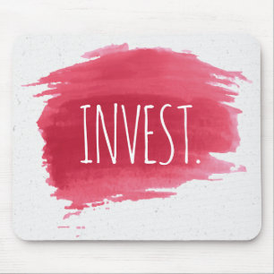 Mousepad INVESTIR Texto No Suporte Do Mouse De Pintura Verm